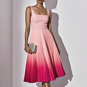 FEHAUTE Elegant Pink Ombre Maxi Dress
